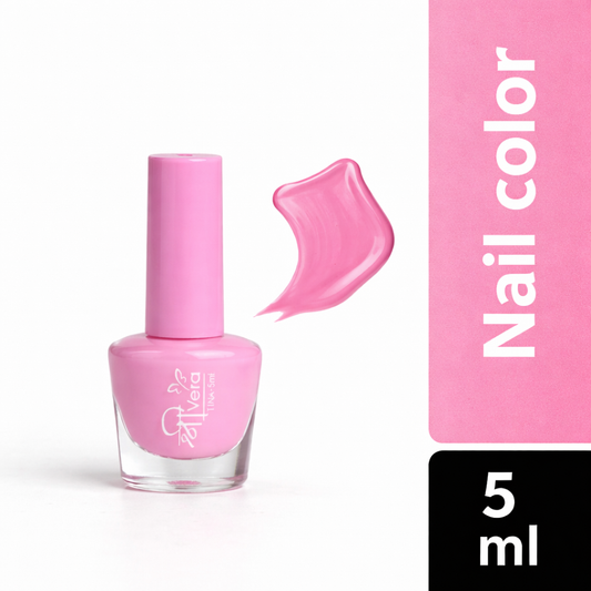 Shreevera Baby Pink Nail Polish – High Gloss, Quick Dry, Chip Resistant | 5ml Long-Lasting Nail Color
