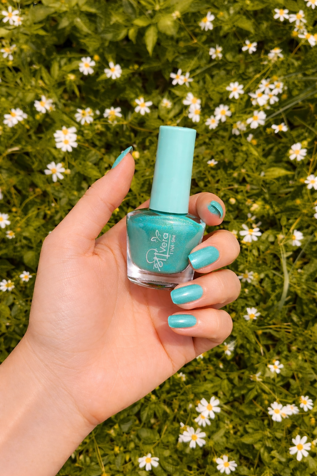 Shreevera Aqua Mint Nail Polish – High Gloss, Quick Dry, Chip Resistant, Long-Lasting Teal Green Shade (5ml)
