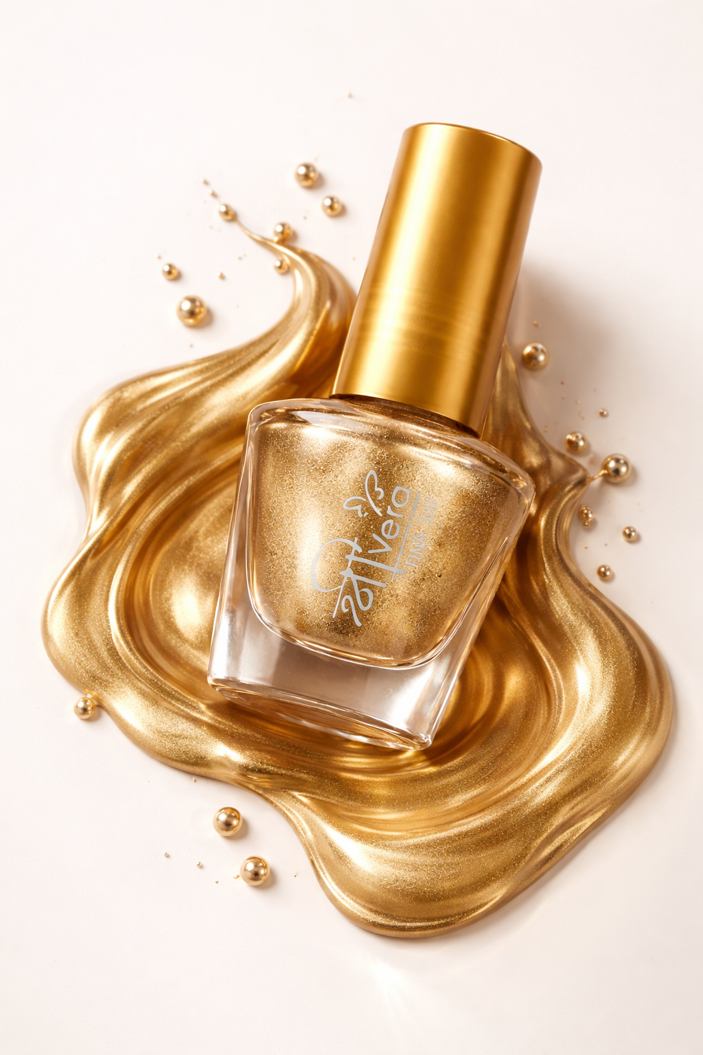 Shreevera Metallic Gold Nail Polish – High Gloss, Quick Dry, Chip Resistant Long-Lasting Shine (5ml)