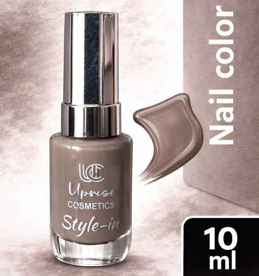 Uprise Cosmetics Style-In Nail Polish | Nude Brown Long Lasting Nail Color | High Gloss, Quick Dry, Chip Resistant Nail Paint (10ml)