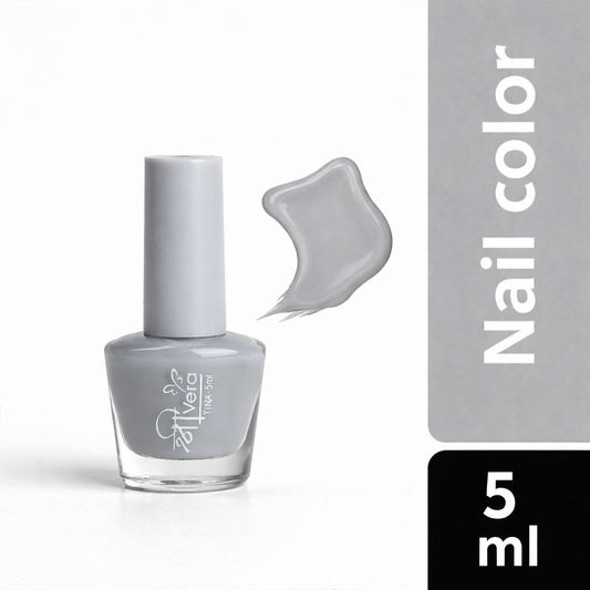 Shreevera Tina Grey Nail Polish – High Gloss Quick Dry Long Lasting Chip Resistant Nail Color (5ml)