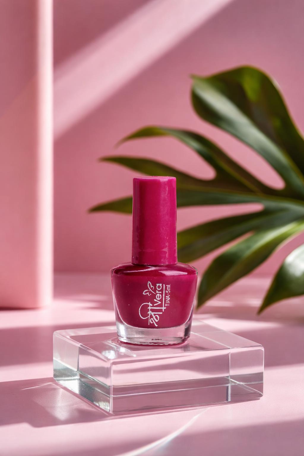 Shreevera Glossy Pink Nail Polish 5ml – Quick Dry, High Shine, Chip Resistant Long Lasting Nail Color