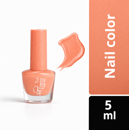Shreevera TINA 5ml Peach Nude Nail Polish | High Gloss Quick Dry, Chip Resistant Long-Lasting Nail Paint