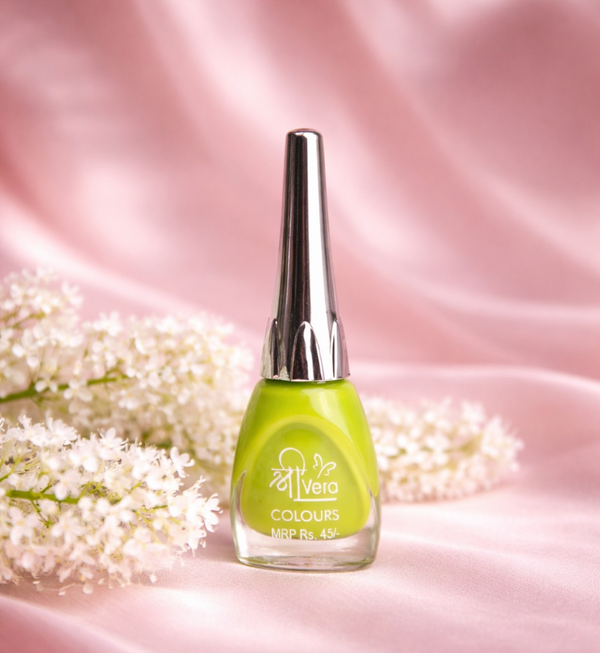 ShreeVera Colours Lime Green Nail Polish | High Gloss, Quick Dry, Long Lasting | Chip Resistant Nail Paint (10ml)