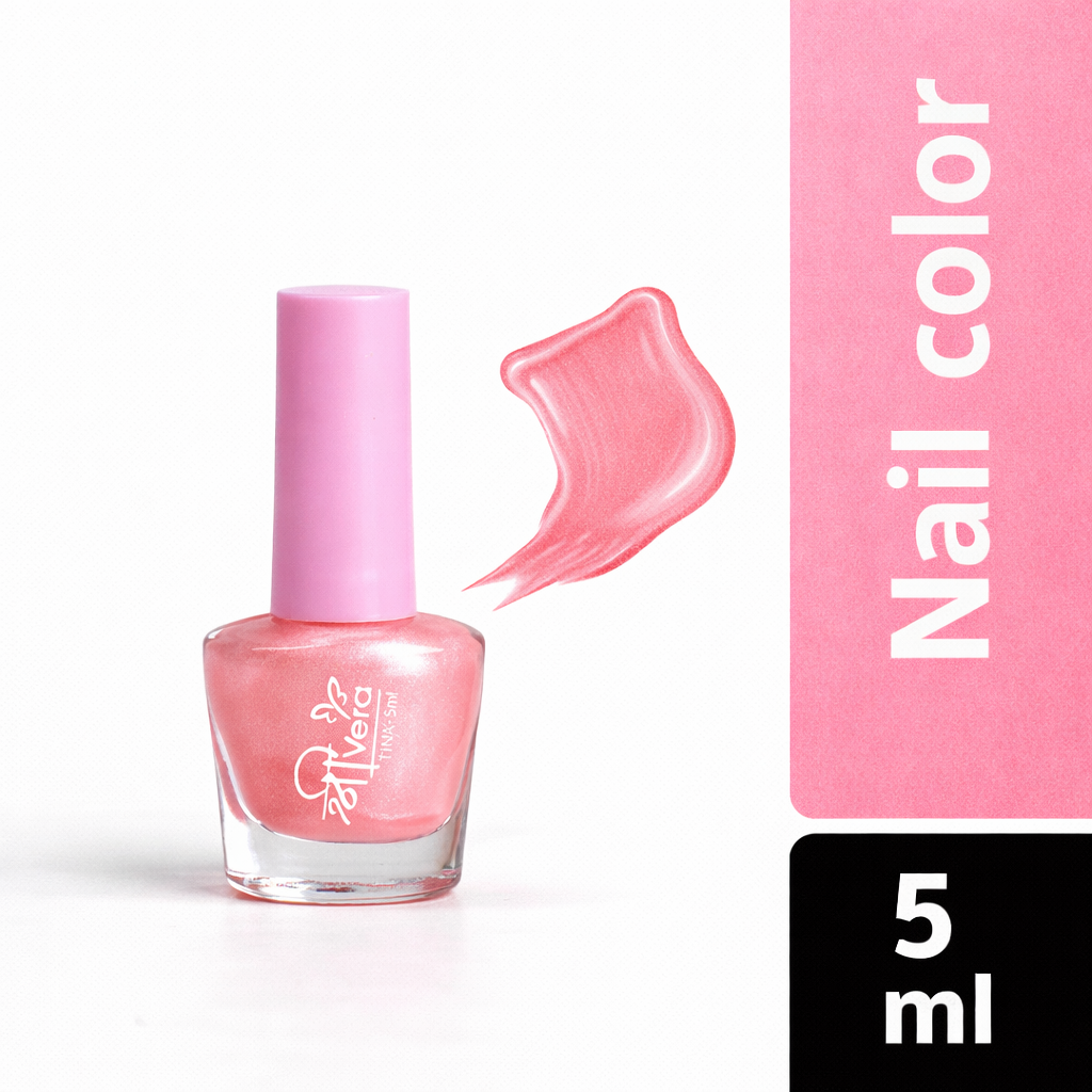 ShreeVera Soft Pink Nail Polish 5ml – Glossy Finish Quick-Dry Long-Lasting Nail Color