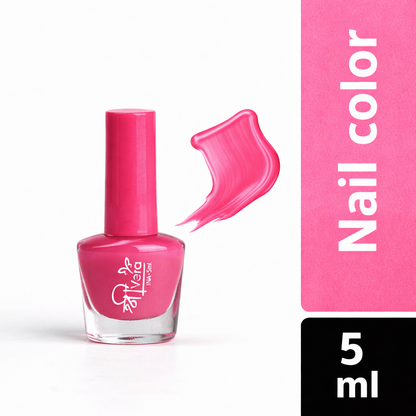 Shreevera Pink Nail Polish – High Gloss, Quick Dry, Chip Resistant Long Lasting Nail Enamel (5ml)