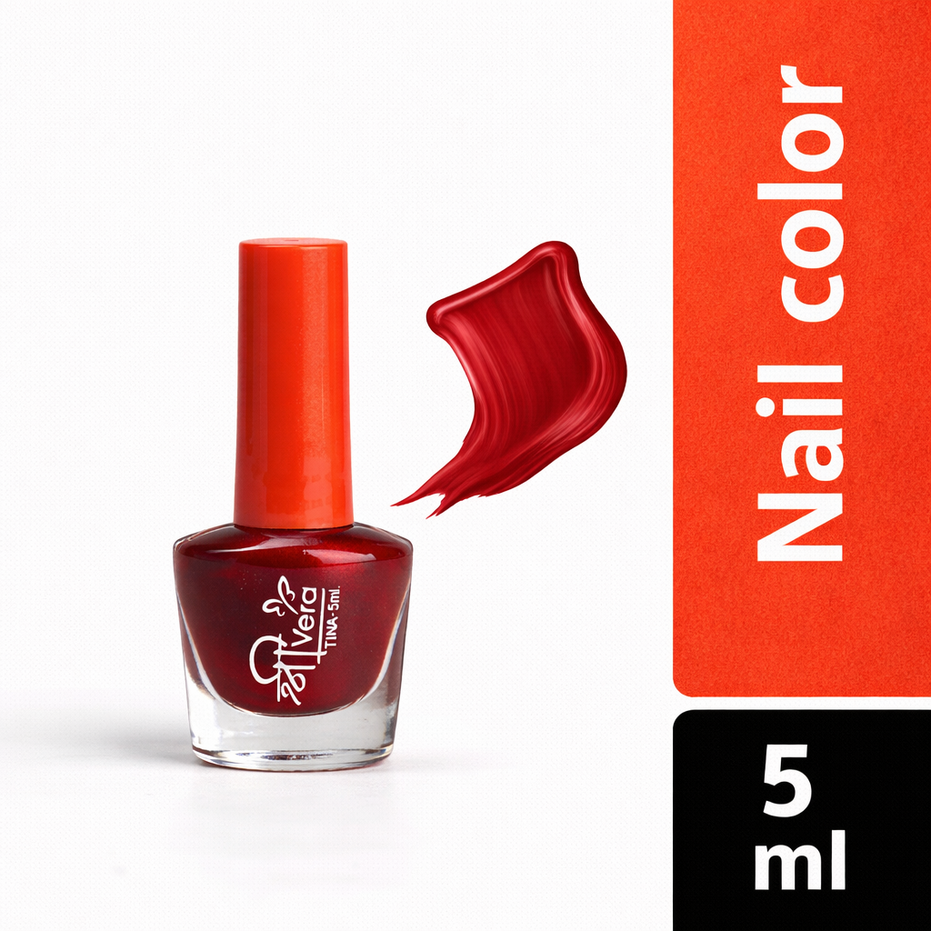 Shreevera Cherry  Nail Polish – High Gloss Shine, Quick Dry, Chip Resistant Long Lasting Nail Enamel (5ml)