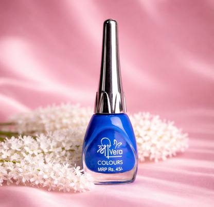 ShreeVera Colours Royal Blue Nail Polish | High Gloss Long Lasting Nail Paint | Quick Dry Chip Resistant Formula | 10ml Affordable Nail Polish
