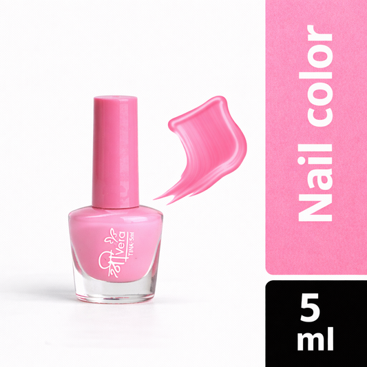 Shreevera Baby Pink Nail Polish 5ml – Glossy Finish, Quick Dry, Long Lasting & Chip Resistant Nail Color