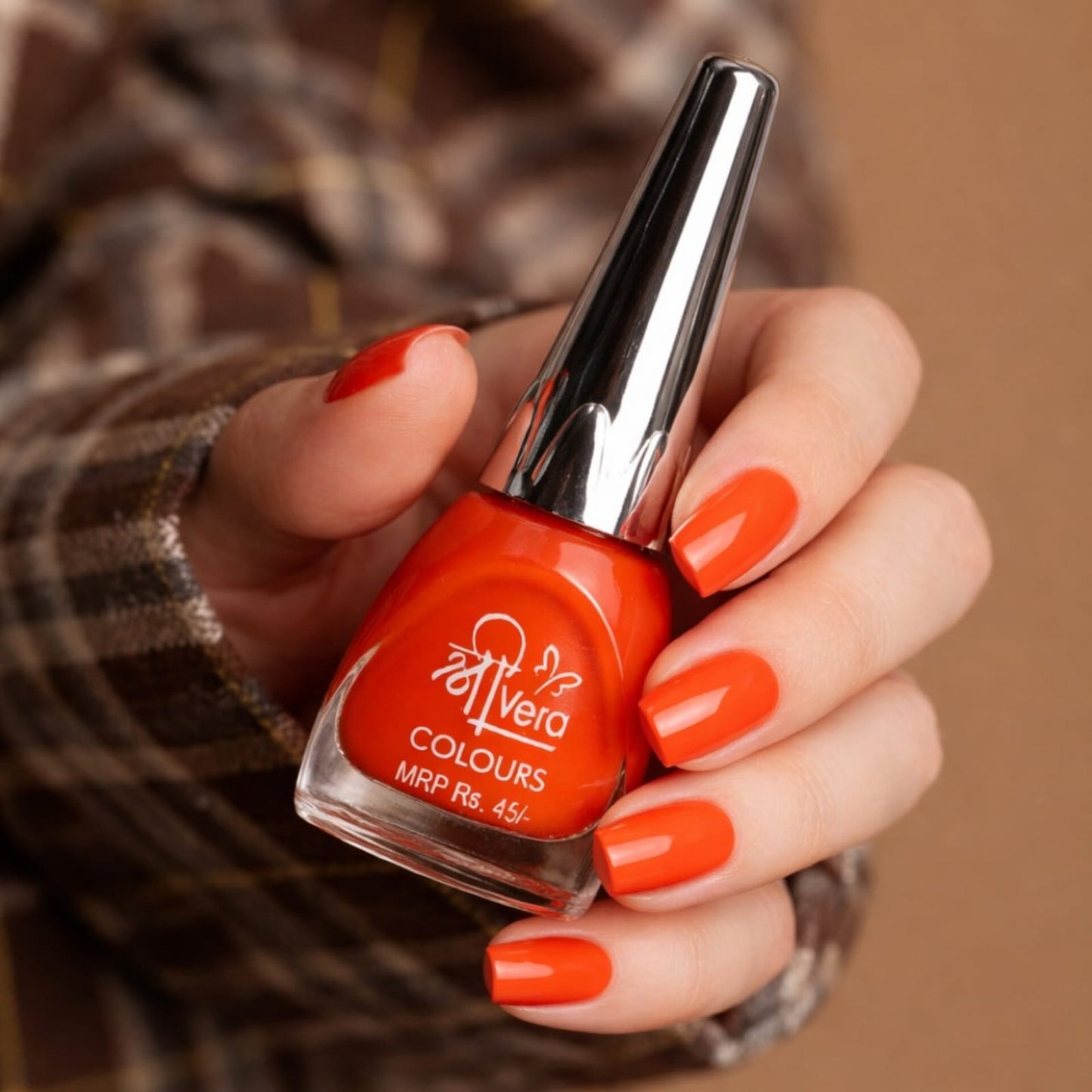 ShreeVera Colours Orange Nail Polish 10ml – High Shine, Quick Dry, Long Lasting & Chip Resistant Nail Paint