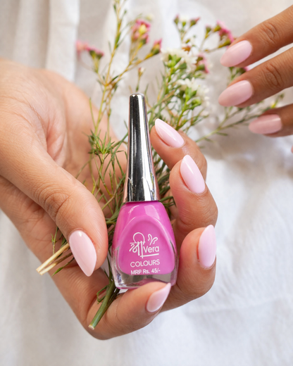 ShreeVera Colours Pink Nail Polish – High Gloss, Quick Dry, Long Lasting, Chip Resistant Nail Paint (Affordable Price)