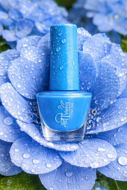 Shreevera Aqua Blue Nail Polish – High Gloss Finish, Quick Dry, Chip Resistant Long Lasting Nail Enamel (5ml)