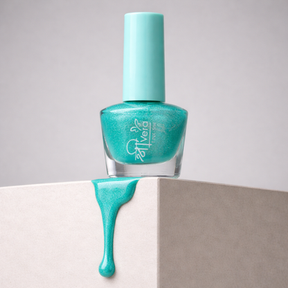 Shreevera Aqua Mint Nail Polish – High Gloss, Quick Dry, Chip Resistant, Long-Lasting Teal Green Shade (5ml)