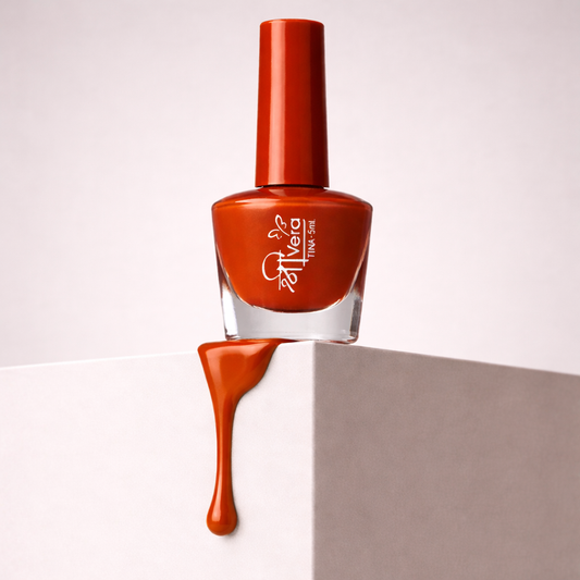 ShreeVera TINA 5ml Burnt Orange Nail Polish | High Gloss, Quick Dry, Chip Resistant Long-Lasting Nail Color