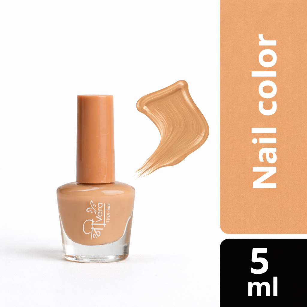 Shreevera Nude Peach Nail Polish – High Gloss Quick Dry Nail Color | Chip Resistant Long Lasting Formula | 5ml