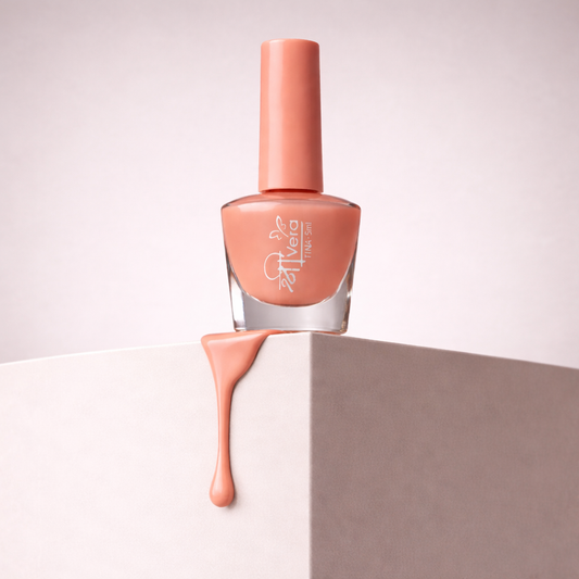 Shreevera TINA 5ml Peach Nude Nail Polish | High Gloss Quick Dry, Chip Resistant Long-Lasting Nail Paint