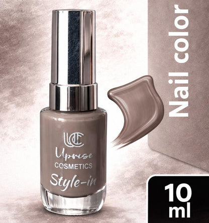 Uprise Cosmetics Style-In Nail Polish | Nude Brown Long Lasting Nail Color | High Gloss, Quick Dry, Chip Resistant Nail Paint (10ml)