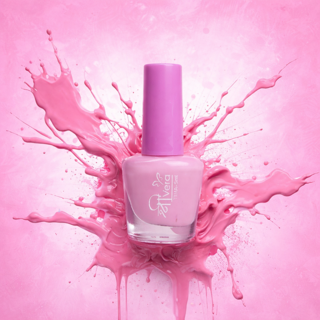 Shreevera Baby Pink Nail Polish – High Gloss, Quick Dry, Chip Resistant | 5ml Long-Lasting Nail Color