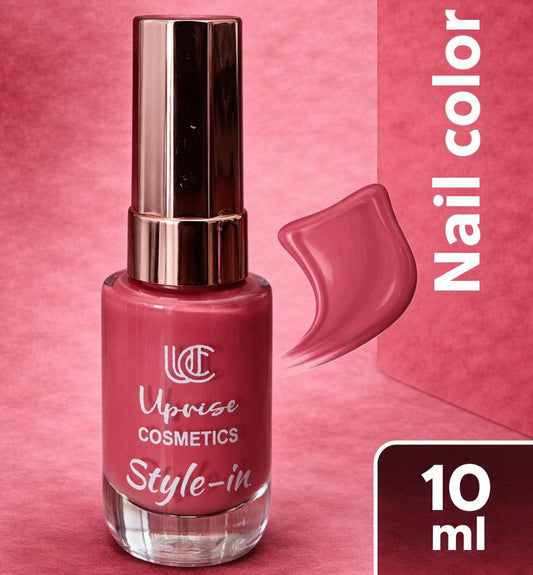Uprise Cosmetics Style-In Nail Polish – Glossy Nude Pink Nail Color | Long Lasting Chip Resistant Nail Paint | Quick Dry One Coat Finish | High Shine Nail Enamel