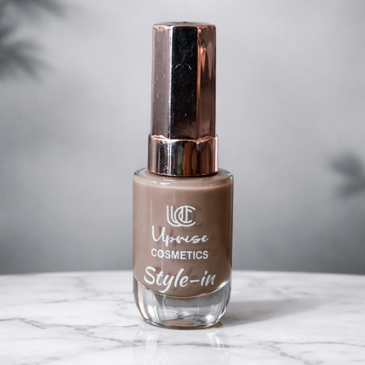 Uprise Cosmetics Style-In Nail Polish | Nude Brown Long Lasting Nail Color | High Gloss, Quick Dry, Chip Resistant Nail Paint (10ml)