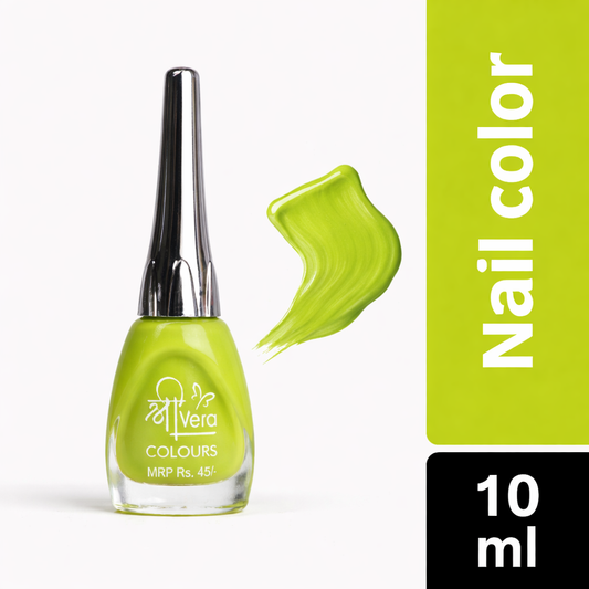 ShreeVera Colours Lime Green Nail Polish | High Gloss, Quick Dry, Long Lasting | Chip Resistant Nail Paint (10ml)