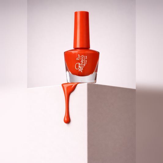 Shreevera Bright Orange Nail Polish 5ml – High Shine Glossy, Quick Dry, Long Lasting & Chip Resistant Nail Color