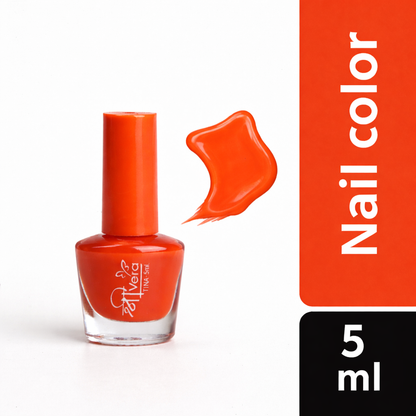 Shreevera Bright Orange Nail Polish 5ml – High Shine Glossy, Quick Dry, Long Lasting & Chip Resistant Nail Color