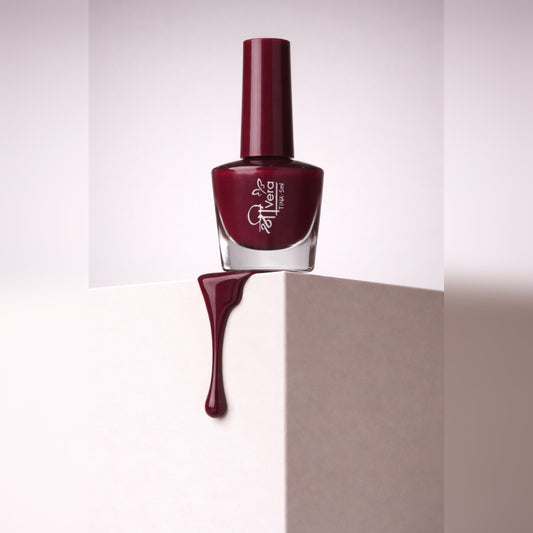 Shreevera Deep Maroon Nail Polish 5ml – High Shine Glossy Finish, Quick Dry, Long Lasting & Chip Resistant Nail Color