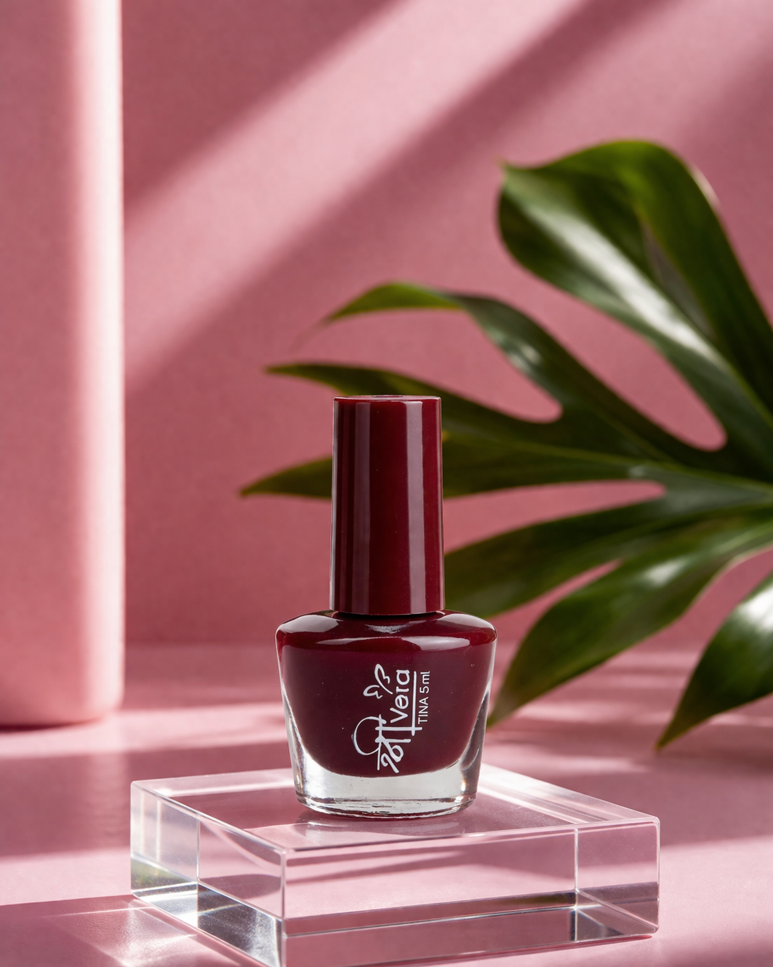 Shreevera Deep Maroon Nail Polish 5ml – High Shine Glossy Finish, Quick Dry, Long Lasting & Chip Resistant Nail Color