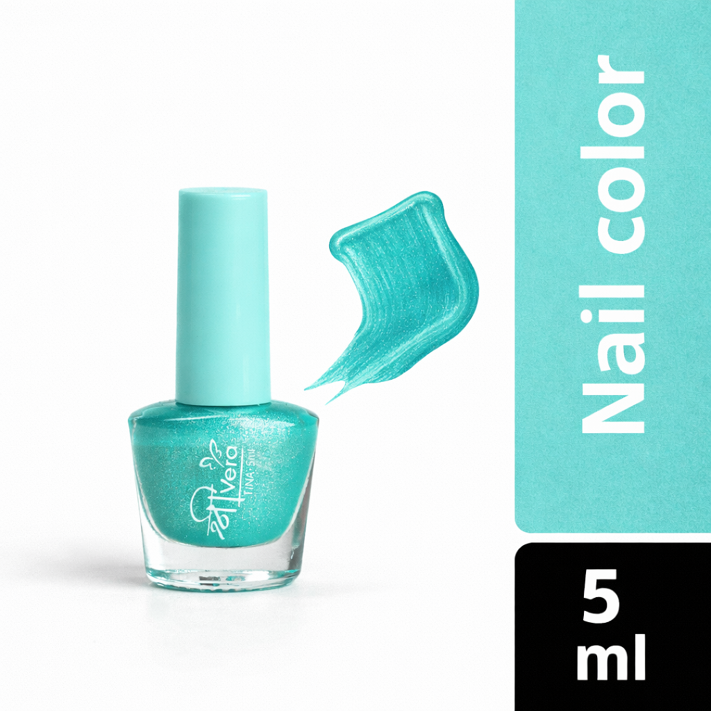 Shreevera Aqua Mint Nail Polish – High Gloss, Quick Dry, Chip Resistant, Long-Lasting Teal Green Shade (5ml)