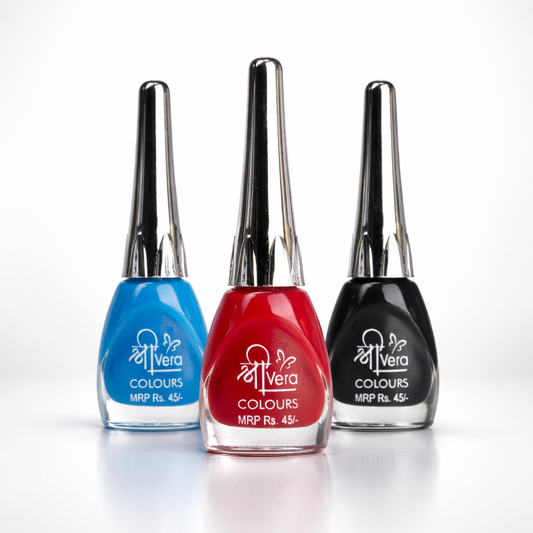 ShreeVera Colours Nail Polish Combo Set (Pack of 3) – High Shine, Quick Dry, Long Lasting Nail Enamel