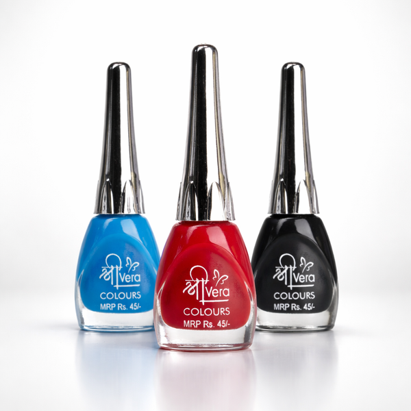 ShreeVera Colours Nail Polish Combo Set (Pack of 3) – High Shine, Quick Dry, Long Lasting Nail Enamel