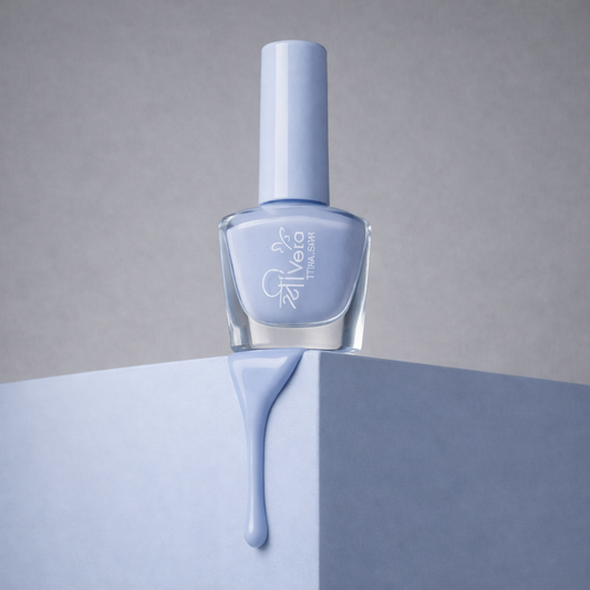 Shreevera Light Blue Nail Polish – High Gloss Shine, Quick Dry, Chip Resistant Long Lasting Nail Enamel (5ml)