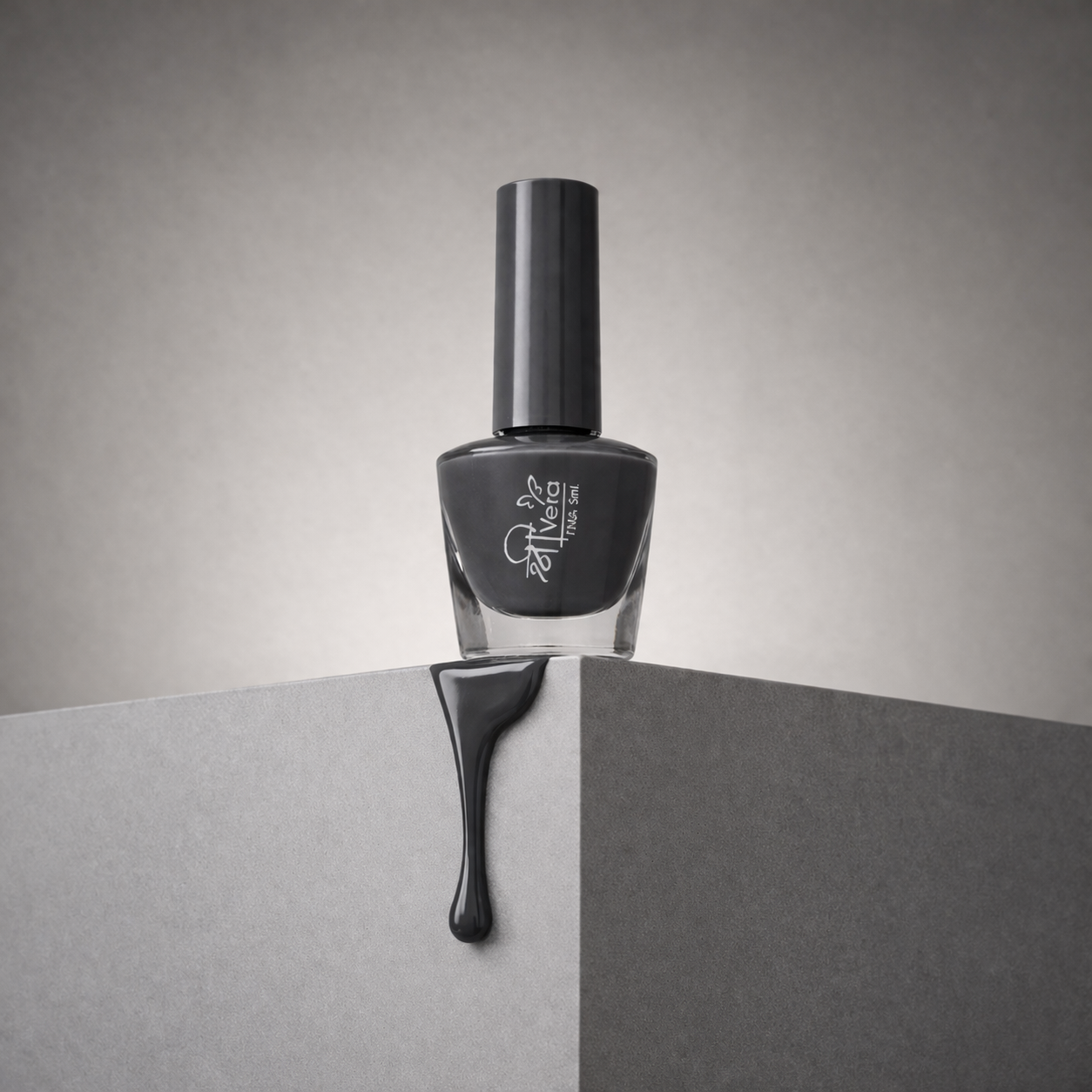 Shreevera Charcoal Grey Nail Polish – High Gloss Shine, Quick Dry, Chip Resistant Long Lasting Nail Enamel (5ml)