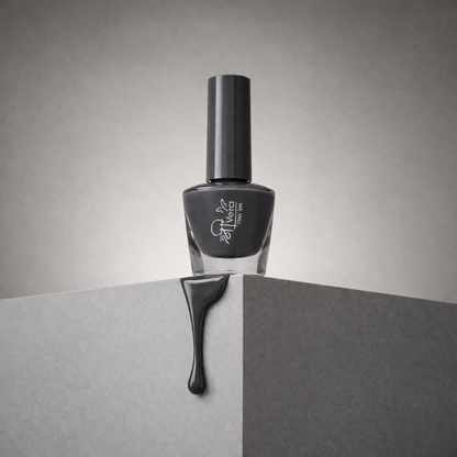 Shreevera Charcoal Grey Nail Polish – High Gloss Shine, Quick Dry, Chip Resistant Long Lasting Nail Enamel (5ml)
