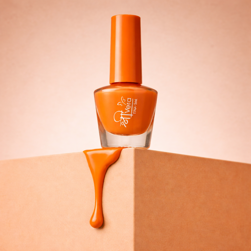 Shreevera Orange Nail Polish – High Gloss Shine, Quick Dry, Chip Resistant Long Lasting Nail Enamel (5ml)
