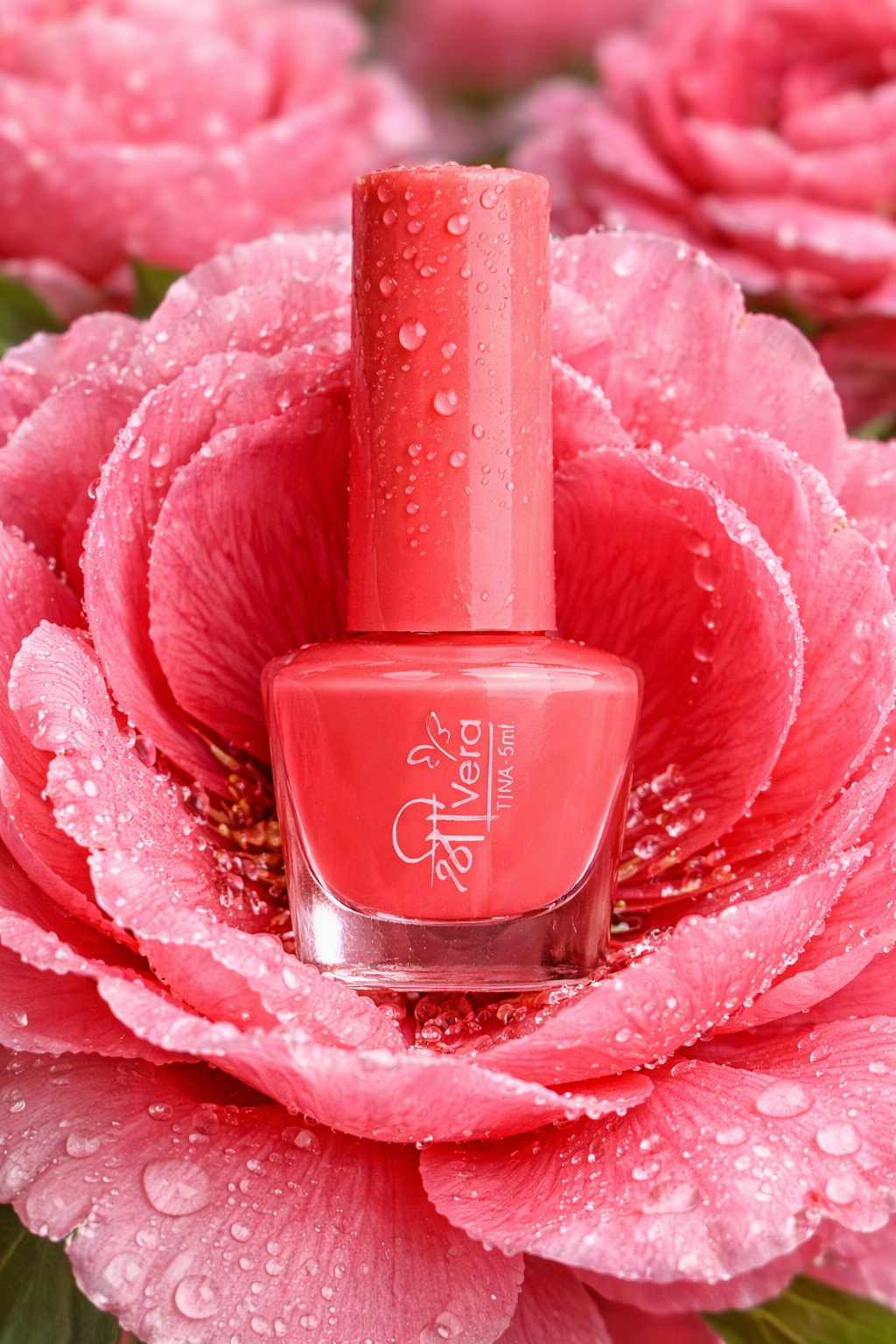 Shreevera Coral Pink Nail Polish – High Gloss Shine, Quick Dry, Chip Resistant Long Lasting Nail Enamel (5ml)