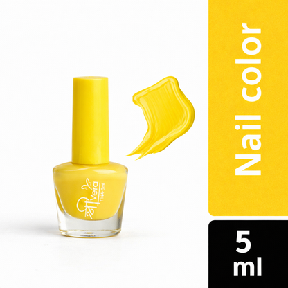 ShreeVera Yellow Nail Polish 5ml – Bright Glossy Finish | Quick Dry | Chip Resistant Long-Lasting Nail Color