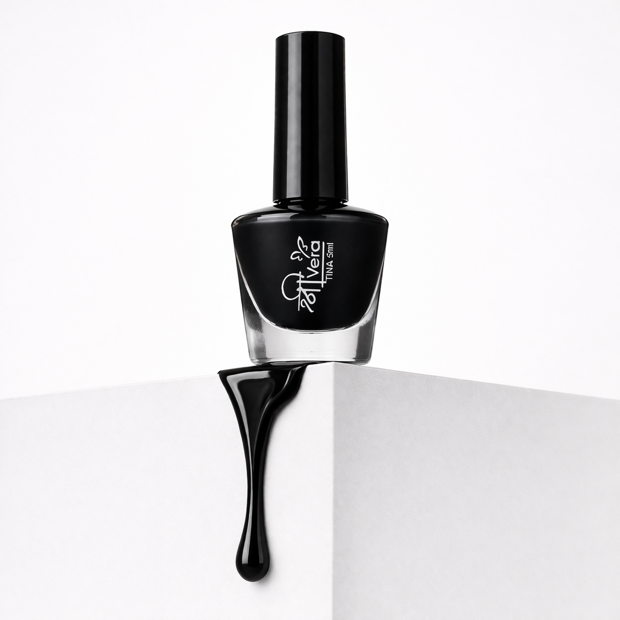 Shreevera Black Nail Polish Gel 5ml – High Shine Glossy Finish, Quick Dry, Long Lasting & Chip Resistant Nail Color