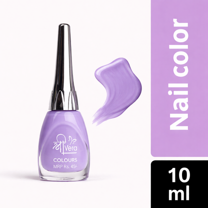 ShreeVera Colours Lavender Nail Polish | Quick Dry, High Gloss, Long Lasting, Chip Resistant Nail Paint (10ml)