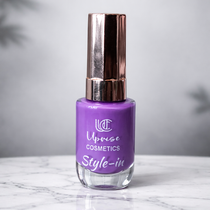 Uprise Cosmetics Style-In Nail Polish – Glossy Purple Nail Color | Long Lasting Chip Resistant Nail Paint | Quick Dry One Coat Finish | High Shine Nail Enamel
