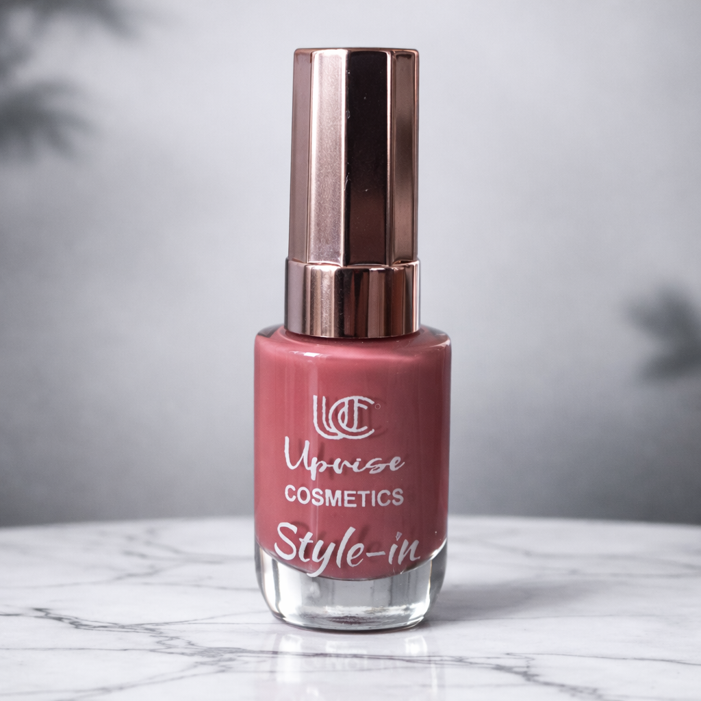Uprise Cosmetics Style-In Nail Polish – Glossy Nude Pink Nail Color | Long Lasting Chip Resistant Nail Paint | Quick Dry One Coat Finish | High Shine Nail Enamel