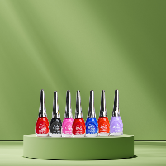 Apple Shree Vera Quick Dry Nail Polish - Set of 12 Vibrant Long Cap Shades.
