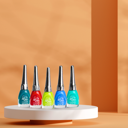 Apple Shree Vera Quick Dry Nail Polish - Set of 12 Vibrant Long Cap Shades.