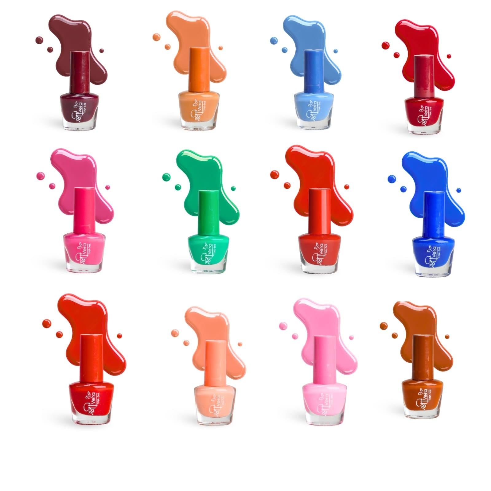 Shreevera Tina Nail Polish Combo (Set of 36) - Vibrant Multi-Color Shades, Long-Lasting Glossy Finish (5ml each).