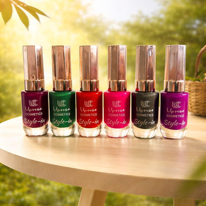 Uprise Cosmetics Style-in Intense Nail Polish - Long-Lasting Glossy Finish (Box of 24 Pcs).