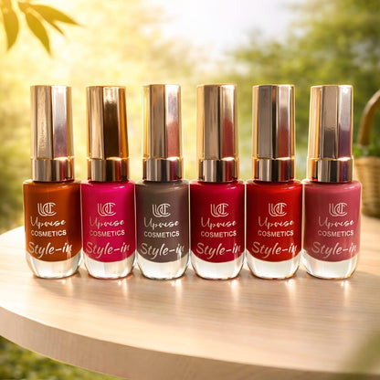 Uprise Cosmetics Style-in Intense Nail Polish - Long-Lasting Glossy Finish (Box of 24 Pcs).