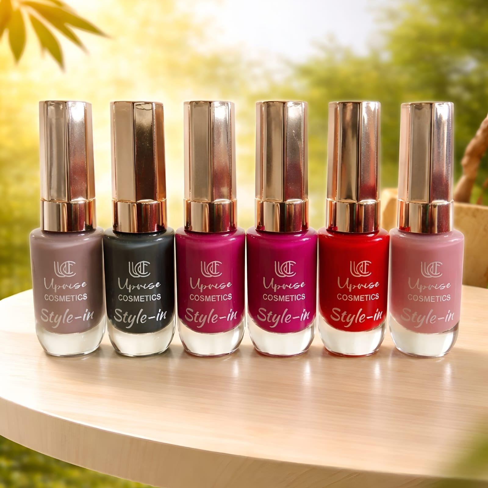 Uprise Cosmetics Style-in Intense Nail Polish - Long-Lasting Glossy Finish (Box of 24 Pcs).
